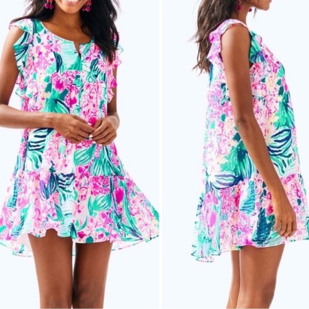 Nora Dress in Multi Via Flora